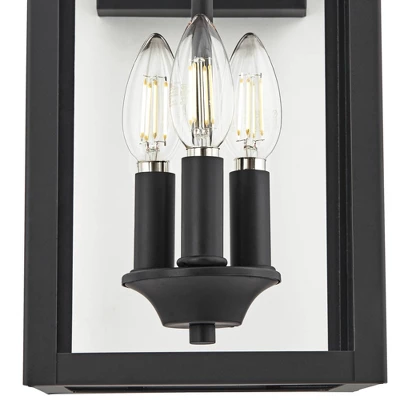John Timberland Mira Modern Outdoor Wall Light Fixture Flat Black 21 1/2" Clear Glass For Post Exterior Barn Deck House Porch Yard Posts Patio Home 5 John Timberland Mira Modern Outdoor Wall Light Fixture Flat Black 21 1/2" Clear Glass For Post Exterior Barn Deck House Porch Yard Posts Patio Home - Image 3