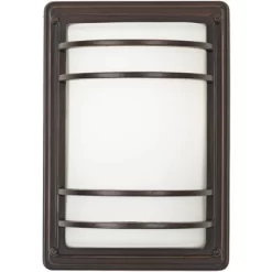 John Timberland Habitat Modern Outdoor Wall Light Fixture Rubbed Bronze 11" Opal Glass Shade For Post Exterior Barn Deck House Porch Yard Posts Patio -John Timberland GUEST e2291014 7176 4a12 b513 bf5c76ec1180 1
