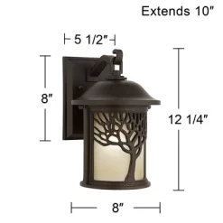 John Timberland Mission Outdoor Wall Light Fixture Bronze Tree Motif 12 1/4" Amber Glass Lantern For Exterior House Porch Patio 17 John Timberland Mission Outdoor Wall Light Fixture Bronze Tree Motif 12 1/4" Amber Glass Lantern For Exterior House Porch Patio -John Timberland GUEST e30a31e2 5b4c 4f24 9768 b082a073d9cc