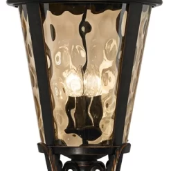 John Timberland Casa Marseille Vintage Rustic Outdoor Hanging Light Veranda Bronze 30" Champagne Hammered Glass Damp Rated For Post Exterior Barn -John Timberland GUEST e30c3a7e c7ba 42d9 a3d7 add567750754