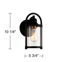 John Timberland Avani Modern Outdoor Wall Light Fixtures Set Of 2 Black Metal 10 1/4" Clear Glass For Post Exterior Barn Deck House Porch Yard Patio -John Timberland GUEST e32b82f8 833c 40c1 924c 56e555907568