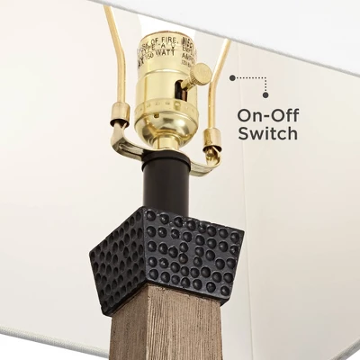 John Timberland Buchan Rustic Farmhouse Table Lamps 29 1/2" Tall Set Of 2 Faux Wood Oatmeal Square Shade For Bedroom Living Room Bedside Nightstand 5 John Timberland Buchan Rustic Farmhouse Table Lamps 29 1/2" Tall Set Of 2 Faux Wood Oatmeal Square Shade For Bedroom Living Room Bedside Nightstand - Image 3