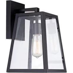 John Timberland Arrington Modern Outdoor Wall Lights Fixtures Set Of 4 Mystic Black 13" Clear Glass For Post Exterior Barn Deck House Porch Yard Patio -John Timberland GUEST e6c95e8e 798a 4d38 b357 ccedc1fae582