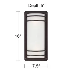 John Timberland Habitat Modern Industrial Outdoor Wall Light Fixtures Set Of 2 Rubbed Bronze 16" Opal Glass For Post Exterior Barn Deck -John Timberland GUEST e8300714 1d56 4c45 98b3 487035d96d85