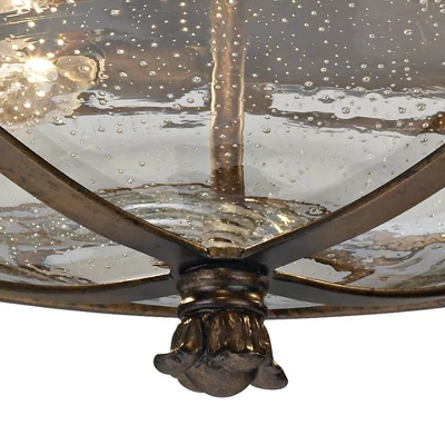 John Timberland Beverly Drive Rustic Flush Mount Outdoor Ceiling Light Bronze 7" Clear Seedy Glass For Post Exterior Barn Deck House Porch Yard Patio 4 John Timberland Beverly Drive Rustic Flush Mount Outdoor Ceiling Light Bronze 7" Clear Seedy Glass For Post Exterior Barn Deck House Porch Yard Patio - Image 2