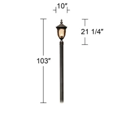 John Timberland Bellagio Rustic Outdoor Post Light Veranda Bronze With Pole 103" Champagne Glass For Exterior Barn Deck House Porch Yard Patio Outside -John Timberland GUEST e8cfbe23 20d6 43ba 9b4a e63dc38e2618