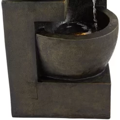 John Timberland Outdoor Floor Water Fountain With Light LED 41 1/2" High Cascading Bowls For Yard Garden Patio Deck Home -John Timberland GUEST e8da9477 7cea 4790 9370 ff1c76ccb073