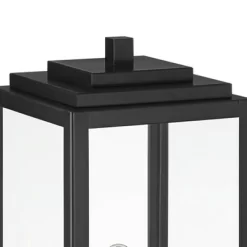 John Timberland Modern Outdoor Pier Mount Light Matte Black 17" Clear Glass Shade For Post Exterior Barn Deck House Porch Yard -John Timberland GUEST ea88cfb8 dff9 4c55 bd91 fd9746442977