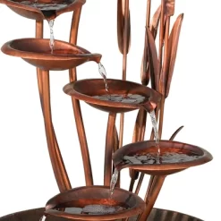 John Timberland Water Lilies And Cat Tails Rustic Cascading Outdoor Floor Water Fountain 33" For Yard Garden Patio Home Deck Porch House Exterior Roof -John Timberland GUEST eee887f8 4503 44e6 afc9 b925edf8defa