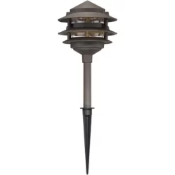 John Timberland Three-Tier Pagoda 11" High Bronze LED Landscape Path Light -John Timberland GUEST f0039231 eddc 4b35 8357 2b7799f71d4b