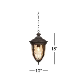 John Timberland Bellagio Rustic Outdoor Hanging Light Bronze 18" Champagne Hammered Glass Damp Rated For Post Exterior Barn Deck House Porch Patio -John Timberland GUEST f1fe0041 4c82 40b6 94c4 76e26dab497f