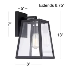John Timberland Arrington Modern Outdoor Wall Light Fixture Mystic Black 13" Clear Glass For Post Exterior Barn Deck House Porch Yard Posts Patio Home -John Timberland GUEST f38338cb 8604 4e90 a10a abe1caa85525