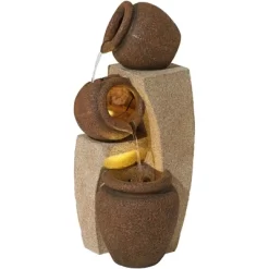 John Timberland Tipping Jugs Rustic Cascading Outdoor Floor Water Fountain With LED Light 30" For Yard Garden Patio Home Deck Porch House Roof -John Timberland GUEST f4d28a78 28e4 4a7f acc6 1be661b83c86