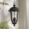 John Timberland Park Sienna Vintage Outdoor Hanging Light Black Metal 20" Clear Glass For Post Exterior Barn Deck House Porch Yard Patio Home Outside