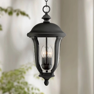 John Timberland Park Sienna Vintage Outdoor Hanging Light Black Metal 20" Clear Glass For Post Exterior Barn Deck House Porch Yard Patio Home Outside 3 John Timberland Park Sienna Vintage Outdoor Hanging Light Black Metal 20" Clear Glass For Post Exterior Barn Deck House Porch Yard Patio Home Outside