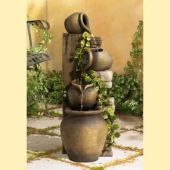 John Timberland Cascading Rustic Three Jugs Outdoor Floor Water Fountain 33" For Yard Garden Patio Home Deck Porch House Exterior Balcony Roof -John Timberland GUEST f7089770 1437 49e6 a106 714ee7b3a4af