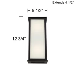 John Timberland Modern Outdoor Wall Light Fixtures Set Of 2 Black 12 3/4" Milky White Glass Panels For Post Exterior Barn Deck -John Timberland GUEST f78cd893 d53e 4157 8fba 63e71e4bf0c6