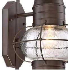 John Timberland Galt Rustic Outdoor Wall Light Fixture Oil Rubbed Bronze Motion Sensor Dusk To Dawn 19 3/4" Clear Seedy Glass For Post Exterior Barn -John Timberland GUEST f7b402b0 6ee1 4c92 a858 6a0b5d1694d4