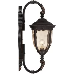 John Timberland Bellagio Vintage Rustic Outdoor Wall Light Fixture Veranda Bronze 26" Amber Hammered Glass For Post Exterior Barn Deck House Porch -John Timberland GUEST f82096dd 66bb 45cc b9cb 36dc5464b5f4