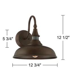 John Timberland Gough Rustic Farmhouse Outdoor Barn Light Fixtures Set Of 2 Bronze Dusk To Dawn Motion Sensor Dark Sky 12 1/2" For Post Exterior Deck -John Timberland GUEST f86a45b9 166c 4ecd 82f6 84effd71726c