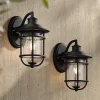 John Timberland Markham Modern Nautical Outdoor Wall Light Fixtures Set Of 2 Textured Black 10 1/2" Clear Seedy Glass For Post Exterior Barn Deck Home -John Timberland GUEST f9b84a18 8e0b 46ad 9e1d 4bfb8862eadf