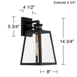 John Timberland Arrington Modern Outdoor Wall Light Fixtures Set Of 2 Black Motion Sensor 14 3/4" Clear Glass For Post Exterior Barn Deck House Porch -John Timberland GUEST fa863eb7 3c41 42b7 a0f9 242e664cc560