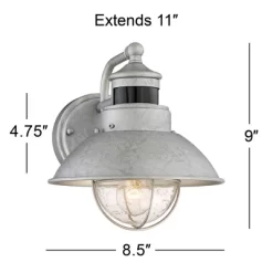 John Timberland Modern Industrial Outdoor Barn Lights Set Of 2 Metal Dusk To Dawn Motion Sensor Gooseneck 9" Clear Glass Exterior -John Timberland GUEST fbd4c8f4 73dd 42e4 b9d0 472cd4aeb550