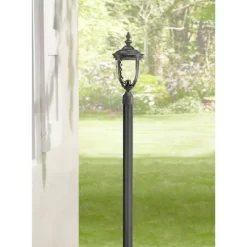 John Timberland Modern Outdoor Direct Burial Post Light Pole Black Cast Aluminum 84" For Post Garden Yard -John Timberland GUEST fc170e4c 14c5 4ec1 a427 ce83658e8f84