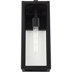 John Timberland Titan Modern Outdoor Wall Light Fixtures Set Of 2 Mystic Black Rectangular Frame 17" Clear Glass For Post Exterior Barn -John Timberland GUEST fc2ceaa4 f007 4de8 95a7 f8fd158ce5ab