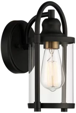 John Timberland Avani Modern Outdoor Wall Light Fixtures Set Of 2 Black Metal 10 1/4" Clear Glass For Post Exterior Barn Deck House Porch Yard Patio -John Timberland GUEST fc56f346 b151 4525 bae2 7c65fd297510