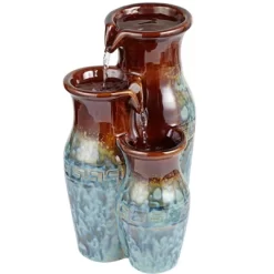 John Timberland Zen Indoor Tabletop Water Fountain 11 1/2" High Mediterranean Jar Cascading For Table Desk Office Home Bedroom -John Timberland GUEST fe965baa 586b 42a8 aea9 f525266c1a83