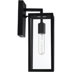 John Timberland Titan Modern Outdoor Wall Light Fixture Mystic Black Dusk To Dawn 14" Clear Glass For Post Exterior Barn Deck House Porch Yard Patio -John Timberland GUEST ff2d3d10 15c4 4af6 8062 b246482a788a